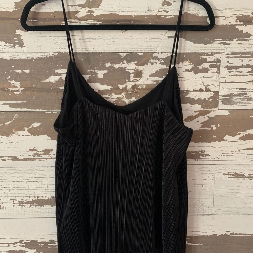 NWT H&M Black Pleated Cami Sz M - Picture 3 of 4